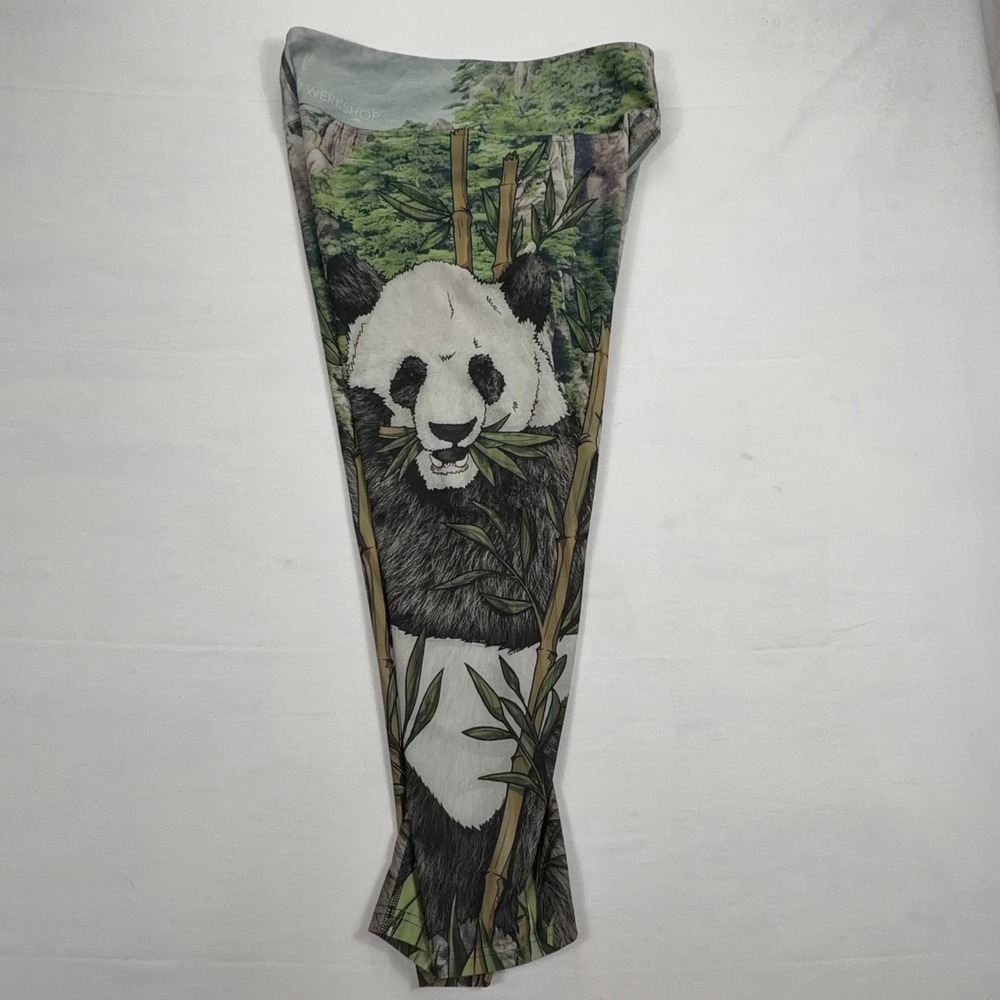 Eagle Rock Werkshop Panda‎ Bamboo Print Yoga Leggings XL Made in USA Activewear